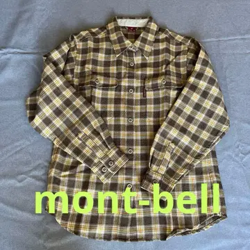 몽벨 체크 무늬 울 긴팔 셔츠