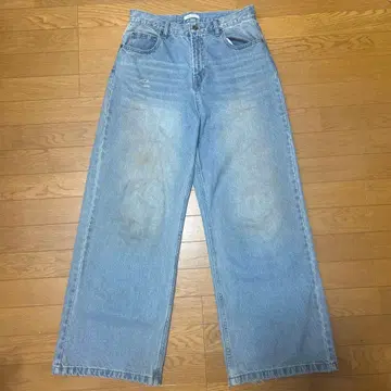 Regen Glanz 리메이크 와이드 배기 데님 M