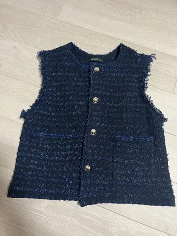 UNITED ARROWS 믹스 트위드 니트 지레 베스트