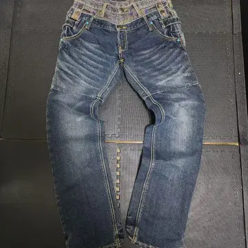 [초레어 구제 의류] 레인보우 더블 허리 데님