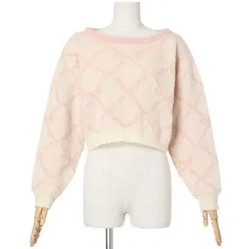 Fi.n.t 리본 체크 무늬 자카드 풀오버