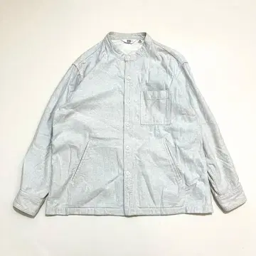 039 LAUNDRY 인디고 염색 밴드 카라 셔츠 일본제 S