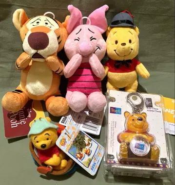 디즈니 곰돌이 푸 봉제 인형 마스코트 시계 5점