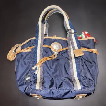 [ 오로비안코 ] 네이비 나일론 미니 토트백