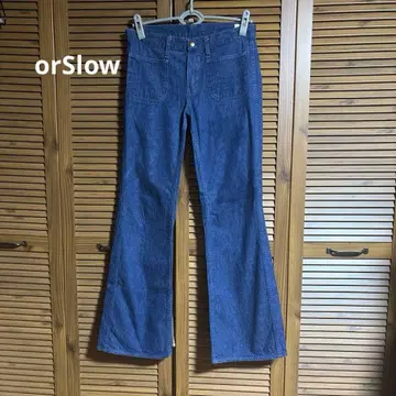 orSlow 데님 팬츠 플레어 팬츠 오어슬로우 블루 부츠컷