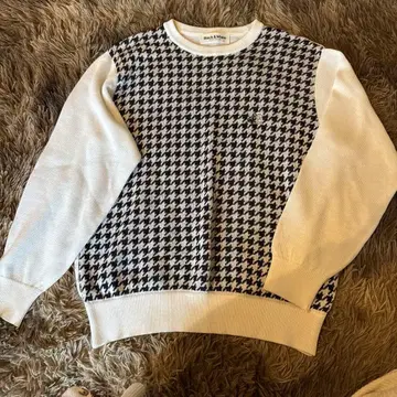 Black & White 하운드 투스 스웨터 M