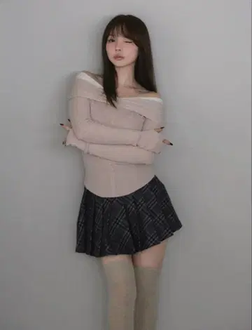 andmary Shannon tulle knit tops pink