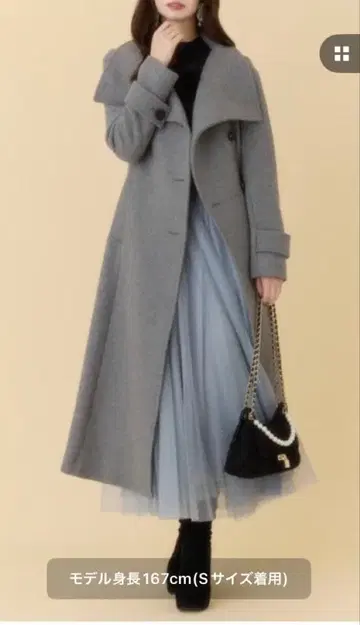 [ 새상품급 ] rienda 25 오버넥 신데렐라 라인 코트 그레이 M