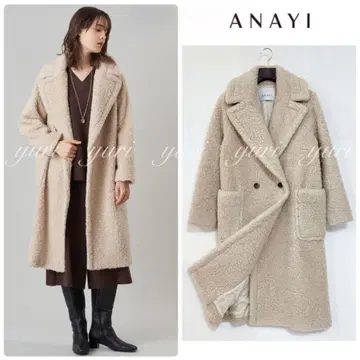 [ 997 ] 아나이 테디베어 코트 컬리 울 롱 코쿤 코트 38