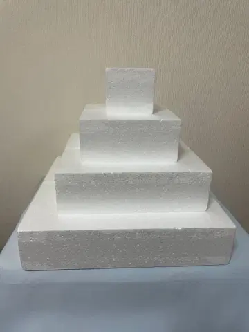 웨딩 케이크 4단 스티로폼 사각