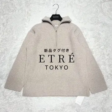 새상품 ETRE TOKYO 울 하프 지퍼 니트 풀오버 정가 3.1