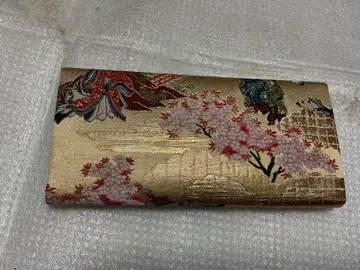 교토 니시진 비단 헤이안 무늬 장지갑. [미사용 새상품].
