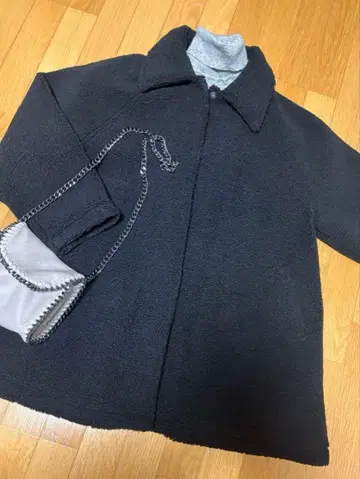 새상품급 블랙 보아 자켓 코트 Wrapin nine9