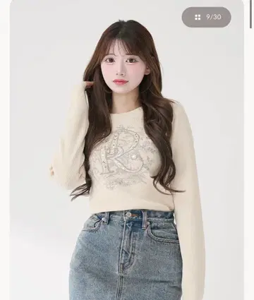 [편의점 결제 불가] 다리치 Darich 비쥬 플라워 리브 니트탑