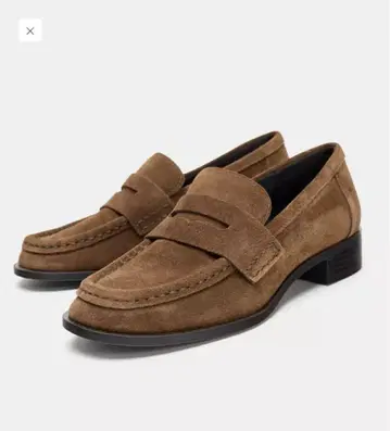 ZARA 스플릿 스웨이드 페니 스트랩 로퍼 37