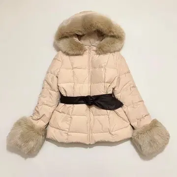 rienda 리엔다 퍼 탈부착 2WAY 다운 자켓 벨트 포함 S