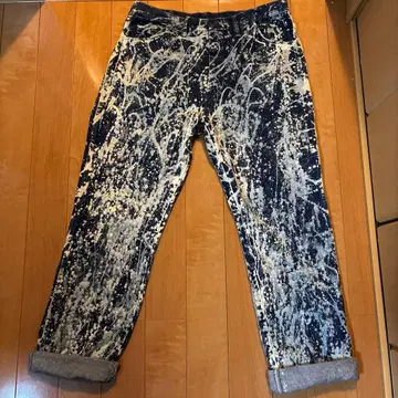 스플래터 프린트 데님 팬츠