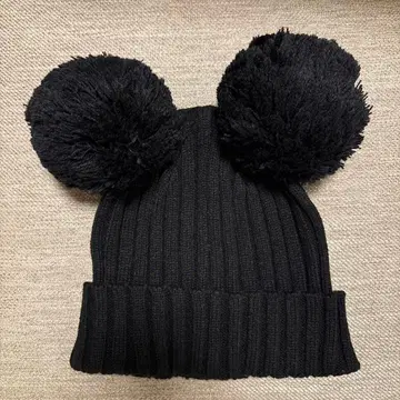 도쿄 디즈니 리조트 폼폼 포함 니트 모자