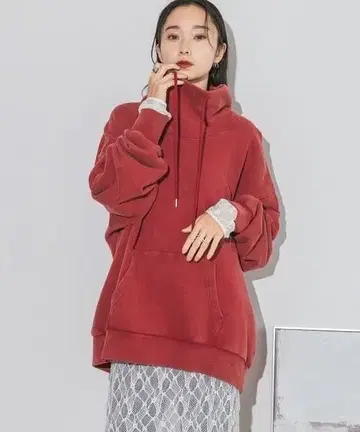 JEANASIS 드레이프 하이넥 기모 풀오버