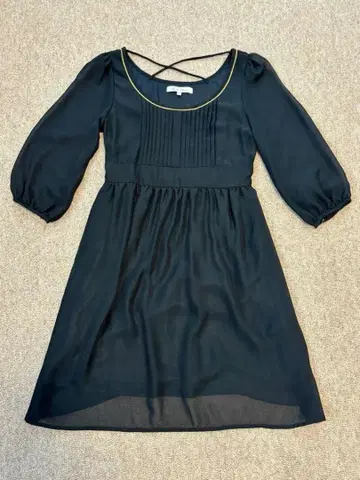 쉬폰 블랙 반팔 드레스