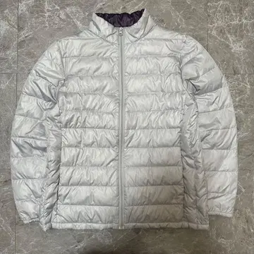 다운 자켓 L 사이즈 그레이 퍼플