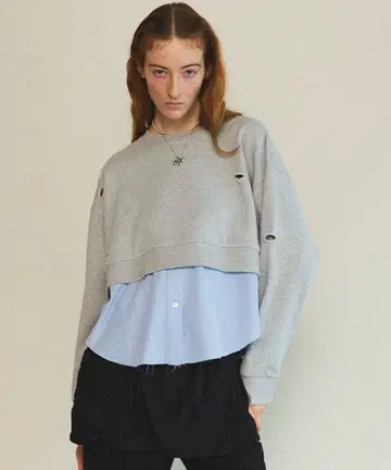 셔츠 레이어드 크러쉬 맨투맨 MAISON SPECIAL