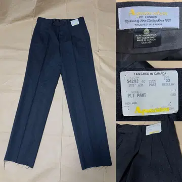 새상품 미사용 70s 80s Aquascutum 턱 들어간 슬랙스 울