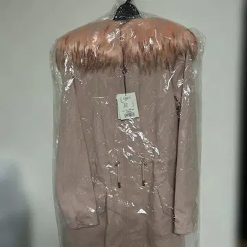 rady/퍼 달린 핑크 롱 코트