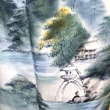 세탁 가능한 호몬기 화이트 블루 풍경 무늬