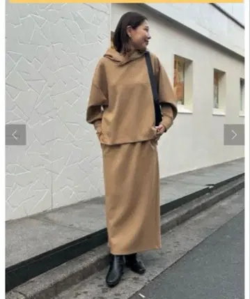 un dix cors 종이상자 니트 후드티 셋업