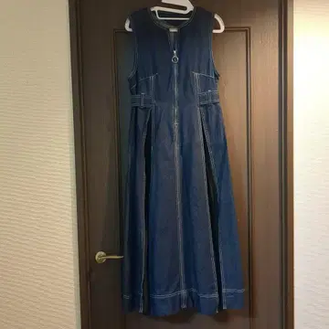 데님 슬리브리스 롱 드레스 F 사이즈