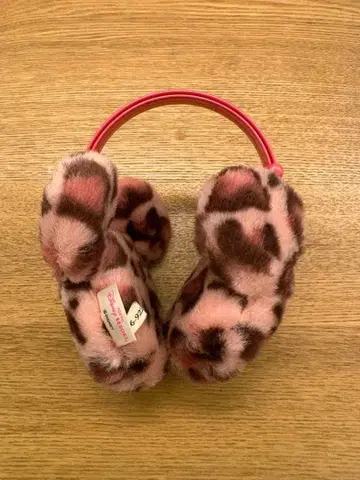 디즈니 미니 레오파드 무늬 귀도리 귀마개 핑크