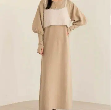 hinari 페더 니트 뷔스티에 포함 니트 원피스