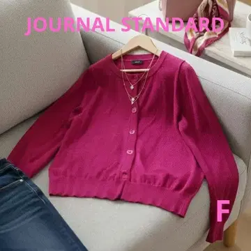 JOURNAL STANDARD 인기 색상 마젠타 라메 핑크 가디건