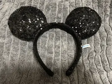 미키 머리띠 블랙 스팽글