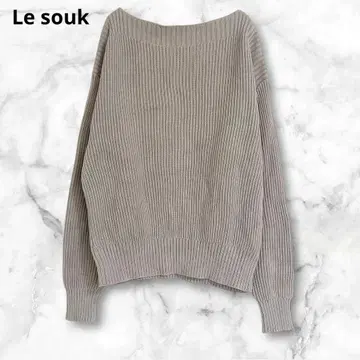 루수크 리브 니트 긴팔 스웨터 M 코튼 100% 심플 가을/겨울