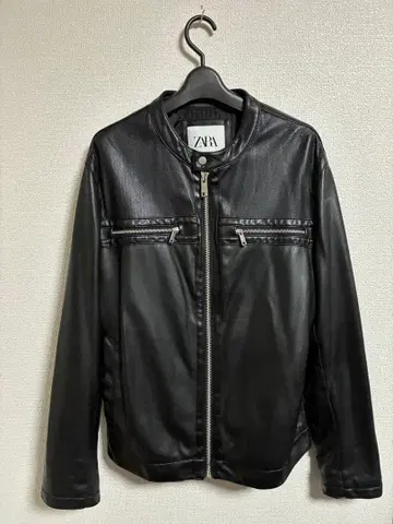 ZARA 가죽 싱글 라이더 자켓 L 블랙