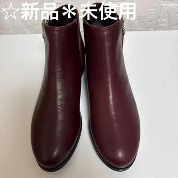 미사용 BARCLAY 버건디 사이드 지퍼 부츠