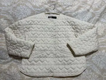 ZARA 하트 퀼팅 자켓 에크루