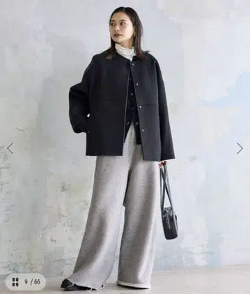 저널 스탠다드 노카라 숏코트 블랙 38