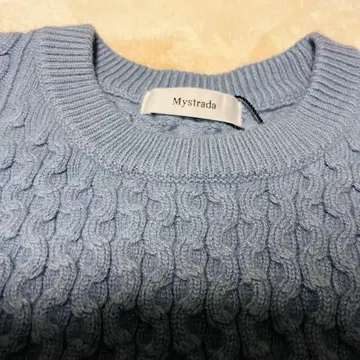 [새상품 미사용] Mystrada 케이블 짜임 니트 셋업 파란색