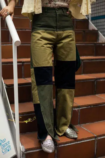 MAISON SPECIAL 패치워크 스트레이트 팬츠/36/코튼