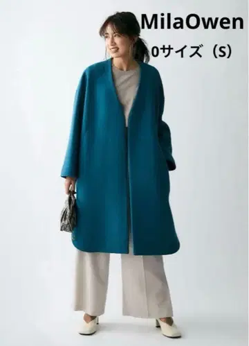 M18101 미라 오웬 셔츠 커브 노카라 코트 울 코트 그린 0