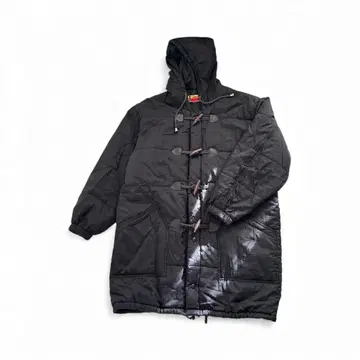 [하자품] 충전솜 더플 코트 블랙 후드 부착 겨울 여성용