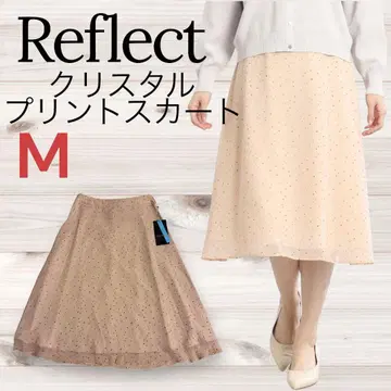 [ Reflect ] 스커트 오렌지 롱 M 핑크 베이지 쉬폰