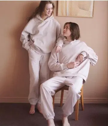 피치 존 로고 후디 셋업 룸웨어 라벤더 상하의 세트