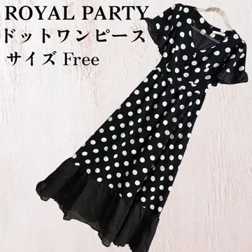 새상품급 ROYAL PARTY 도트 원피스 Free 사이즈 레트로