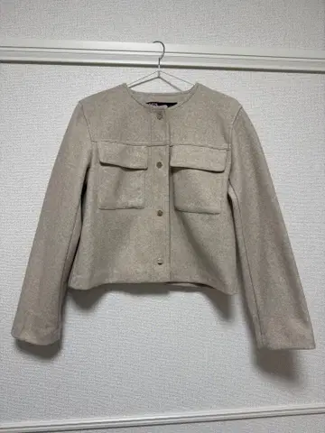 ZARA 노카라 자켓 베이지