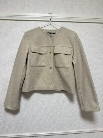 ZARA 노카라 자켓 베이지