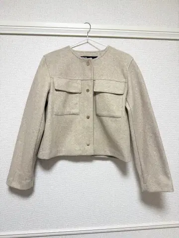 ZARA 노카라 자켓 베이지